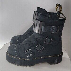 Dr Martens Jadon Hinge Buckle Leather Platform Boots